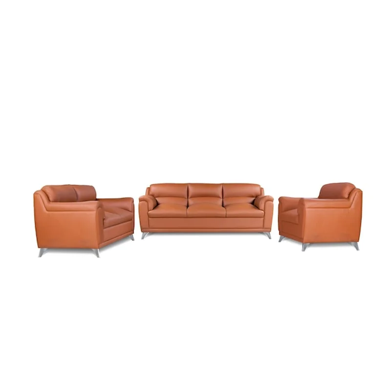 Zestaw skórzanych sof z napisem "love"