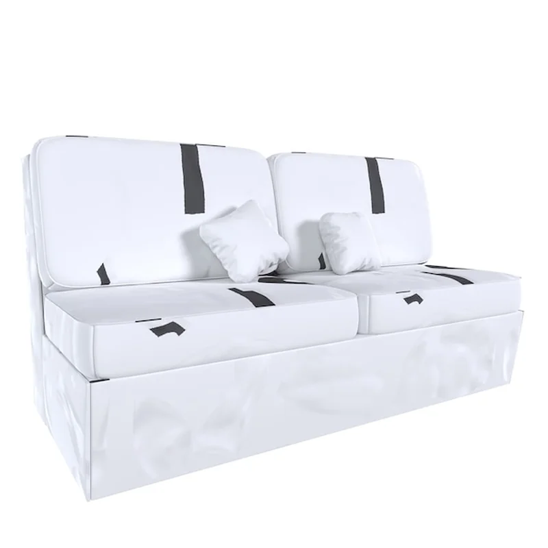 Nowoczesna biała kanapa z czarnymi akcentami