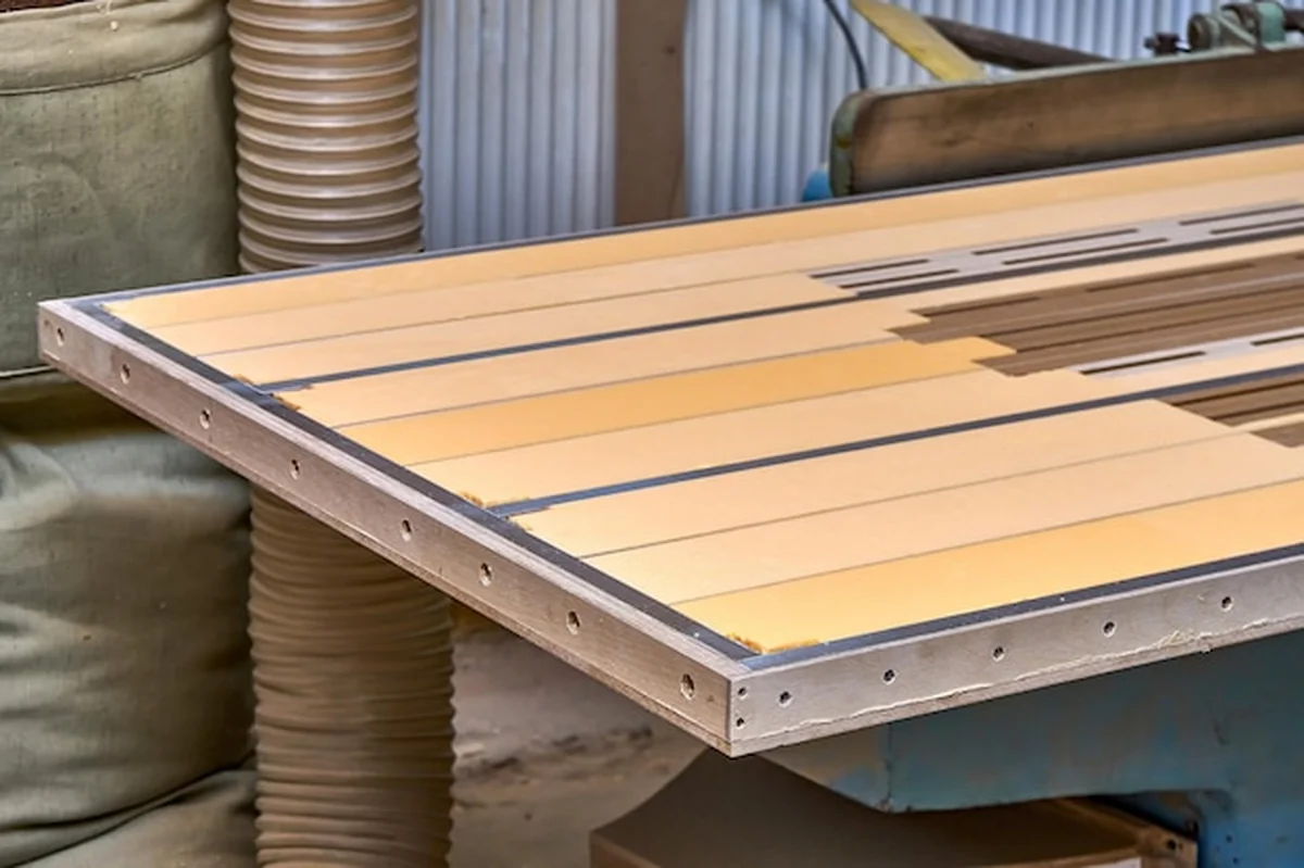 Produkcja aluminiowej ramy stołu w warsztacie